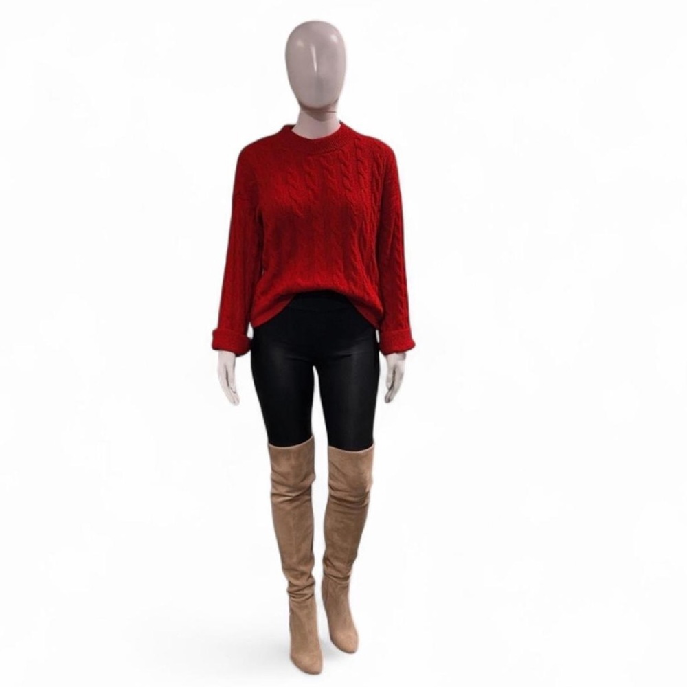 Red Cable Knit Sweater